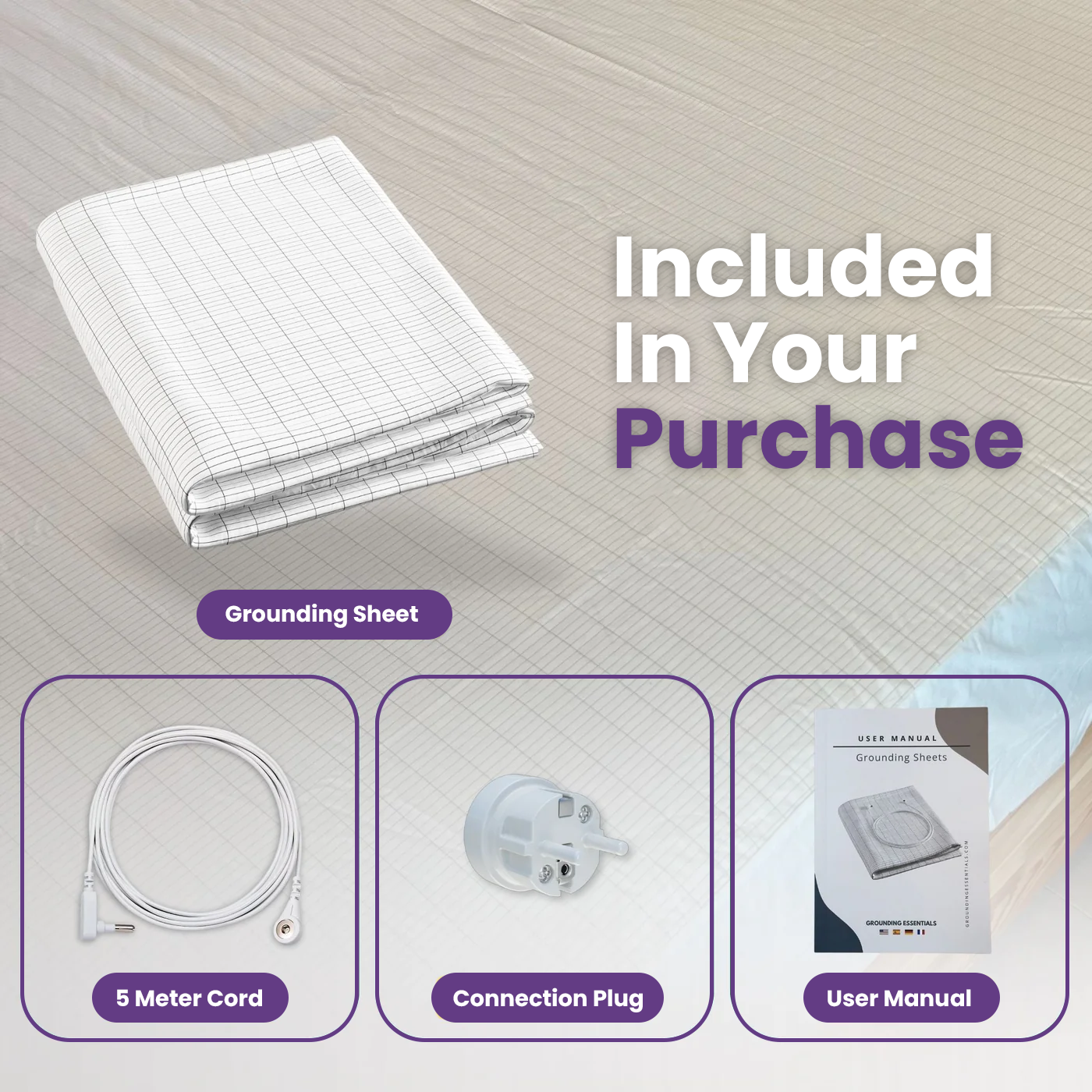 LulaPad™ Fitted Grounding Bed Sheet (Cord & Plug Included)