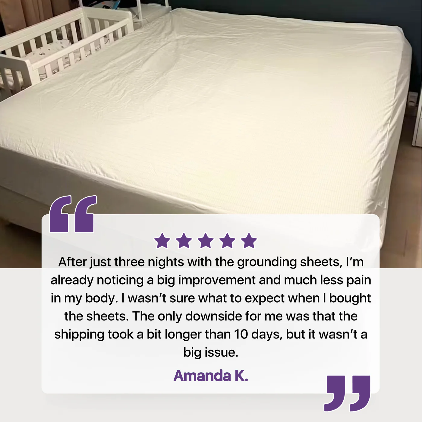LulaPad™ Fitted Grounding Bed Sheet (Cord & Plug Included)